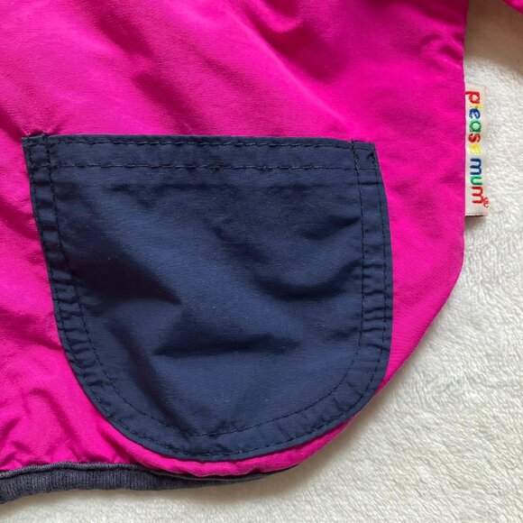 Please Mum Fleece-Lined Hooded Jacket 12-18M | Pink & Navy Windbreaker VGUC - Picture 5 of 16